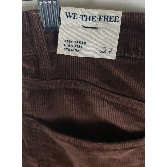 We The Free Corduroy Pants Chocolate Truffle Brown High Rise Straight 27 Casual - Picture 4 of 9